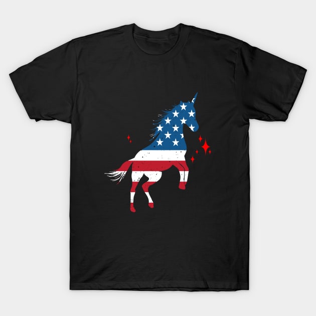 4th Of July Unicorn | American Flag T-Shirt by MEDtee